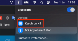 Kết nối Bluetooth Keychron K8 với Laptop
